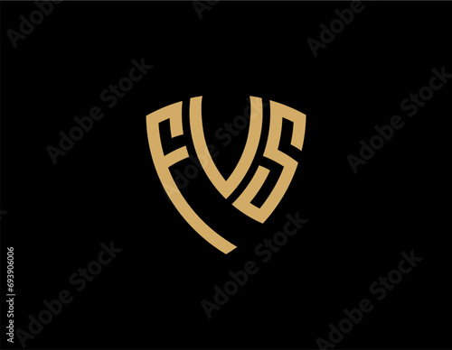 FVS creative letter shield logo design vector icon illustration	