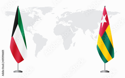 Kuwait and Togo flags for official meeting
