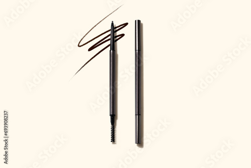 eyebrow product with stroke line brush, a cosmetic makeup mockup for girl branding photo