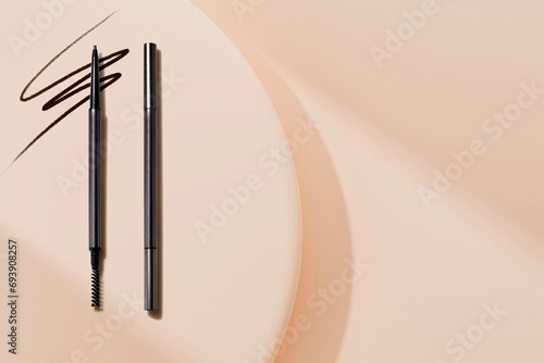 eyebrow product with stroke line brush, a cosmetic makeup mockup for girl branding