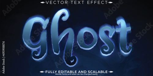 Ghost text effect, editable spirit and spooky customizable font style