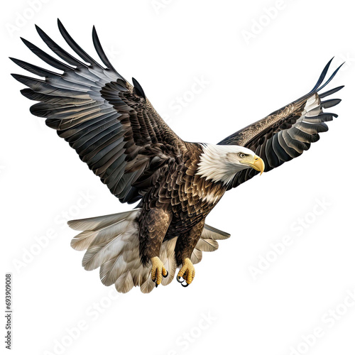 American Eagle is flying gracefully on a transparent background © Sabbir Dzns