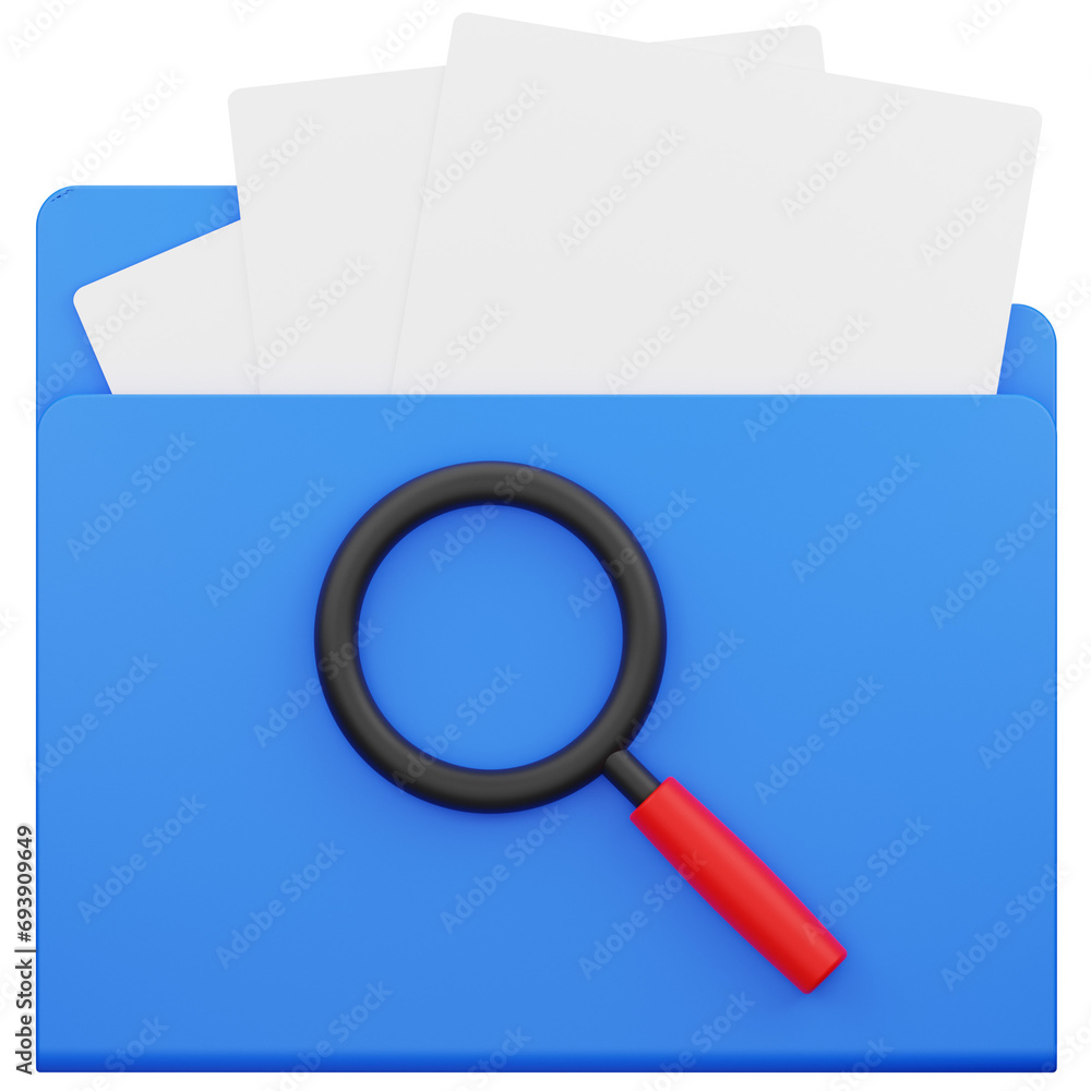 Folder Search 3D Illustration Folder Search 3D Illustration