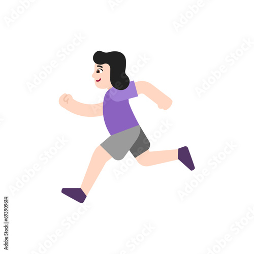 Fototapeta Naklejka Na Ścianę i Meble -  Woman Running: Light Skin Tone