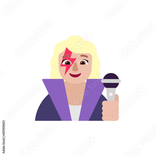 Woman Singer: Medium-Light Skin Tone