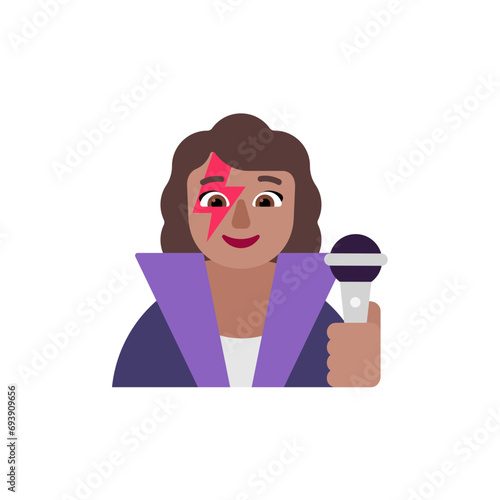 Woman Singer: Medium Skin Tone