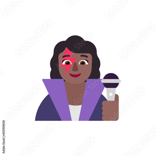 Woman Singer: Medium-Dark Skin Tone
