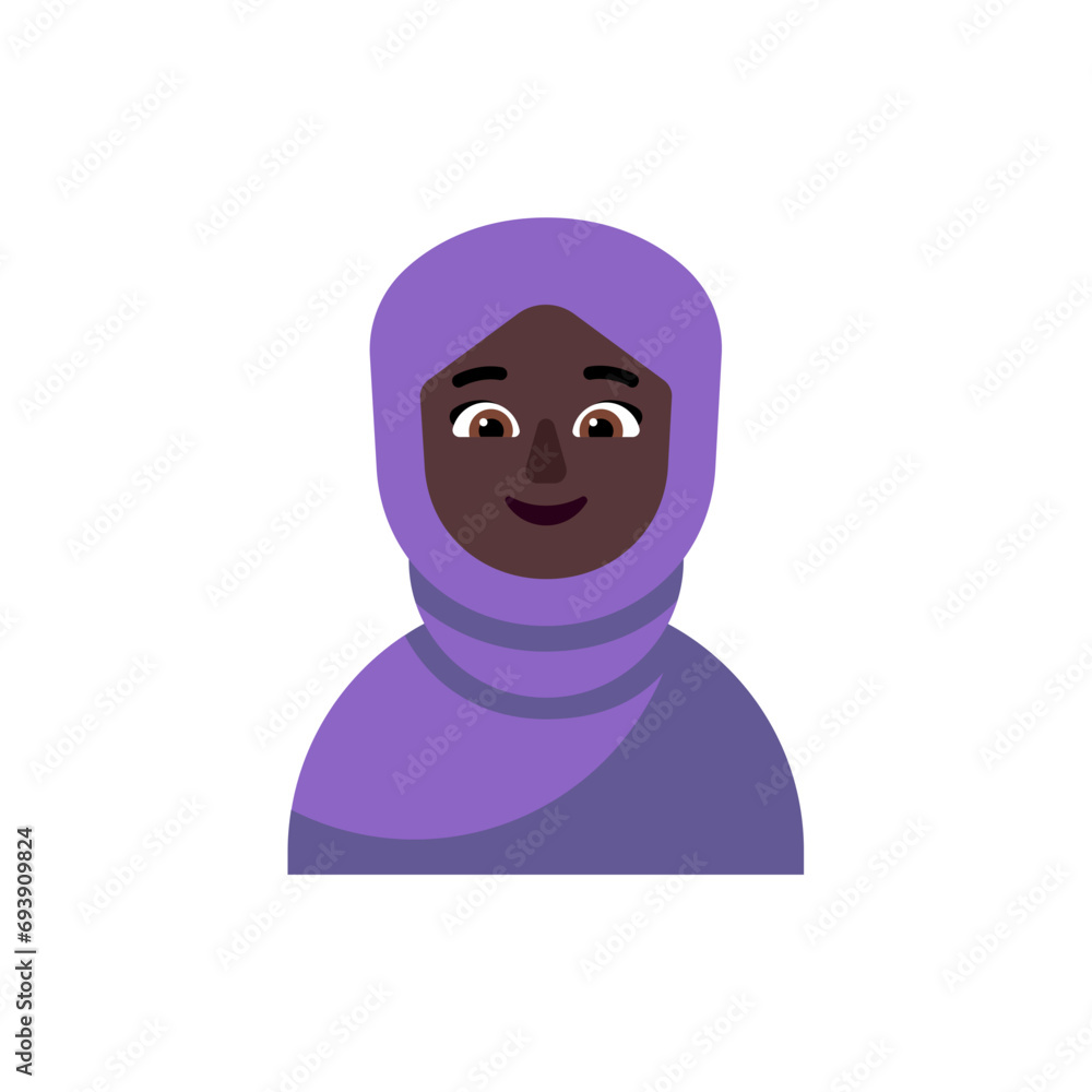 Woman with Headscarf: Dark Skin Tone Woman with Headscarf: Dark Skin Tone