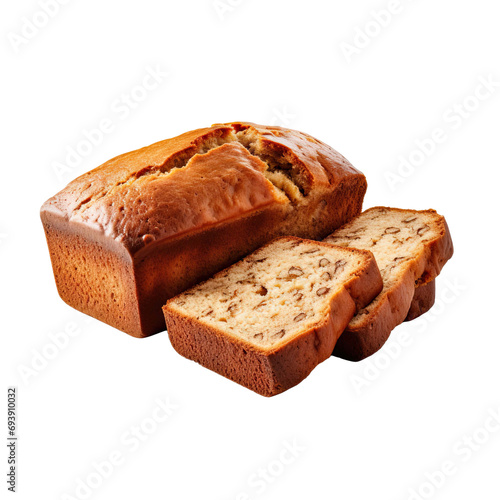 Bread isolated on transparent or white background.