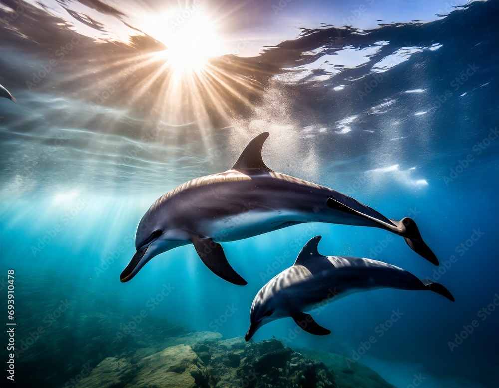 Fototapeta premium 野生のイルカのイメージ