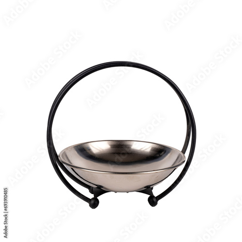 luxury decorative metal bowl isolated on white
