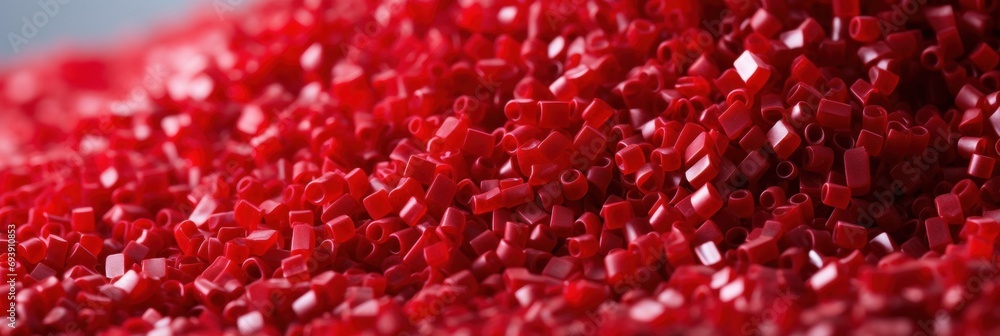 Red Polypropylene Polyamide Material Close-up Red Polypropylene Polyamide Material Close-up