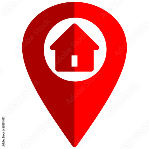 house address location icon with pointer or pin point vector design
