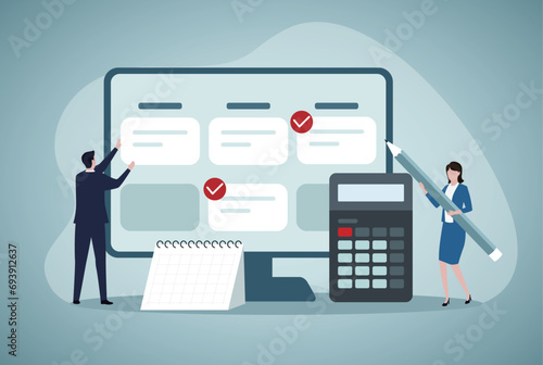 Business schedule, budget. Tax, loan, deadline debt or income due date concept.