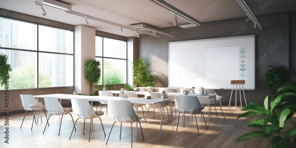 Fototapeta premium Trendy Office Interior with Modern Decor