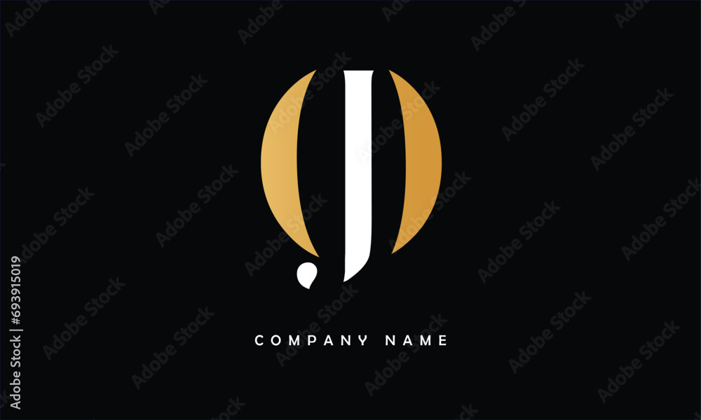 JO, OJ, J, O Abstract Letters Logo Monogram JO, OJ, J, O Abstract Letters Logo Monogram