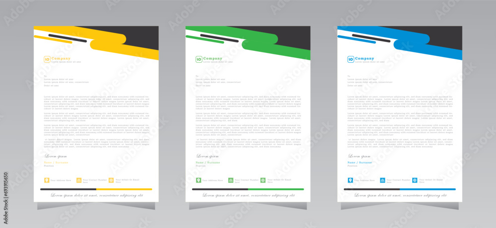 Letterhead design for Company,  letter head design templates. a4 letterhead template  for your project  - vector eps 10.