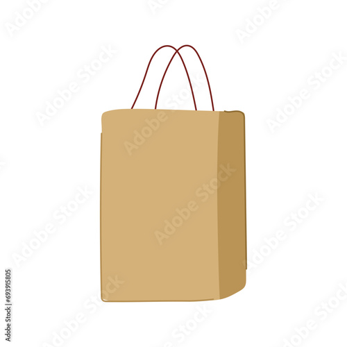 sack paper lunch bag cartoon. flour breakfast, delivery coffee, bread snack sack paper lunch bag sign. isolated symbol vector illustration