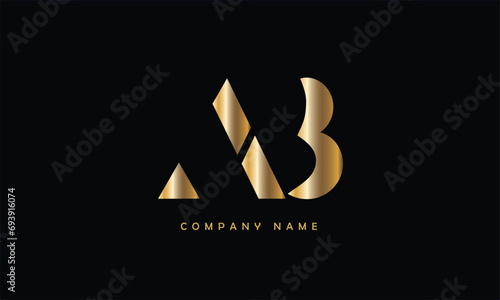 AB, BA, A, B Abstract Letters Logo Monogram