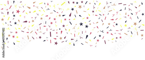 Colorful colourful vector confetti flying randomly banner