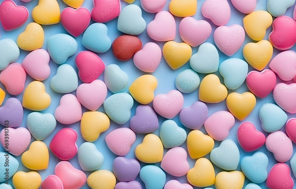 background of colorful pastel candies heart shape top view background of colorful pastel candies heart shape top view