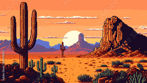 Wild west landscape, western desert mountains