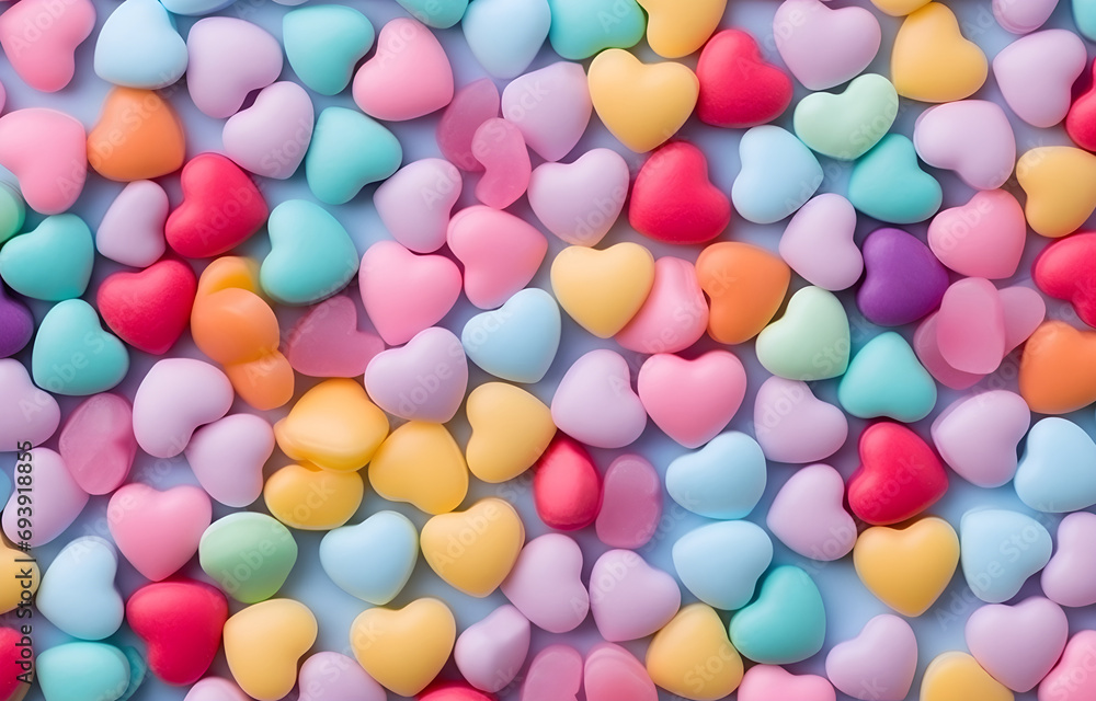 background of colorful pastel candies heart shape top view background of colorful pastel candies heart shape top view