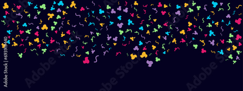 COLOR vector banner vector illustration with confetti