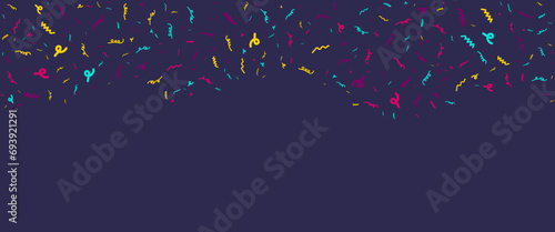 Colorful colourful vector confetti flying randomly banner