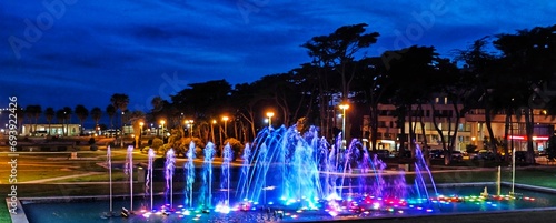 fountain at night