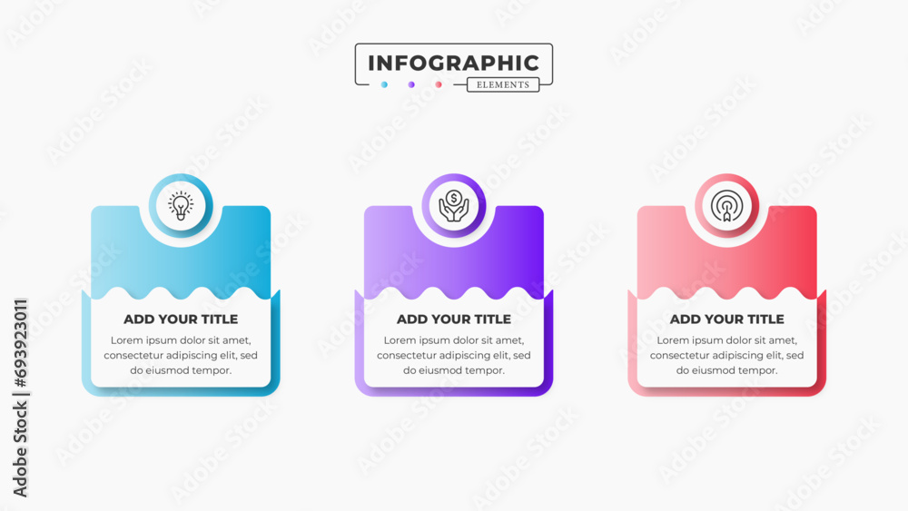 Vector infographic design template with 3 steps or options Vector infographic design template with 3 steps or options