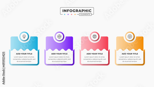 Vector business infographic design template with 4 steps or options