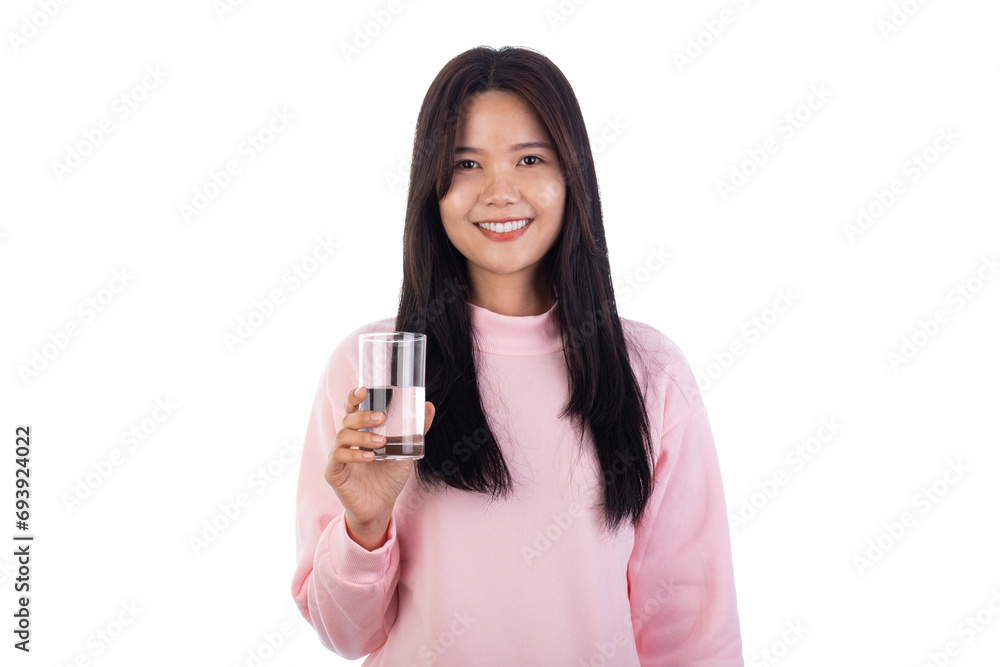 Young woman holding glass of water Young woman holding glass of water