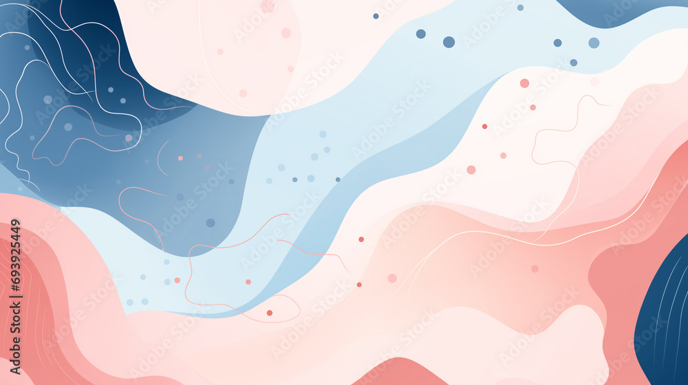  flat colorful abstract watercolor background, in the style of light pink and light navy. Generative ai.