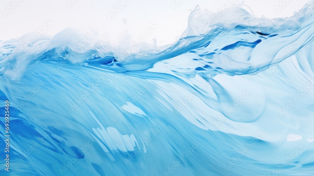 A captivating image of a large blue wave crashing against the shore with a serene white sky in the background. This picture can be used to depict the power and beauty of nature A captivating image of a large blue wave crashing against the shore with a serene white sky in the background. This picture can be used to depict the power and beauty of nature