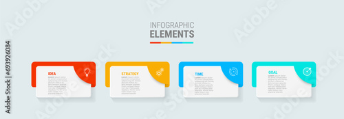 Business infographic template design icons 4 options or steps