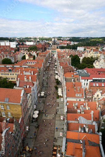 aerial view of old town in poland, gdansk