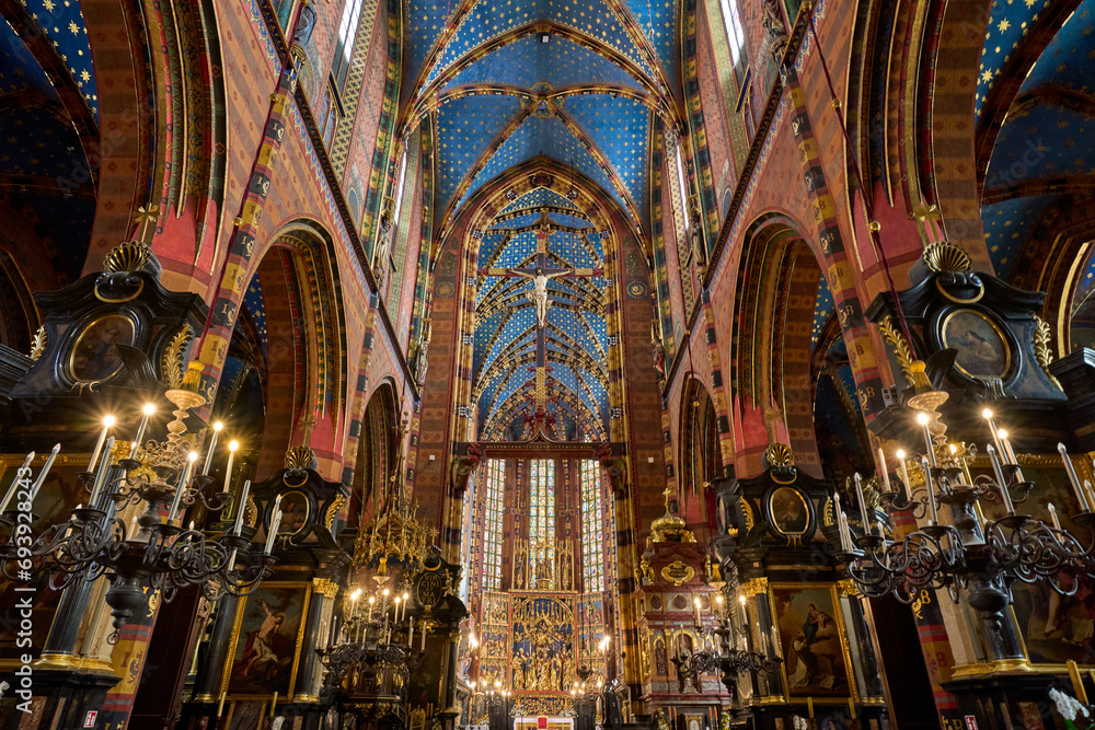 interior of the cathedral of st mary country poland