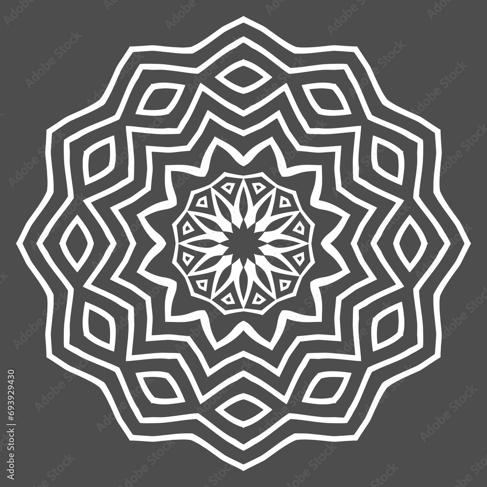 Mandala Pattern design vector element. Islamic, Arabic, Arabesque, Indian, Kaleidoscope motif pattern. Abstract pattern element for ornament and decoration graphic. Flower floral motif element.