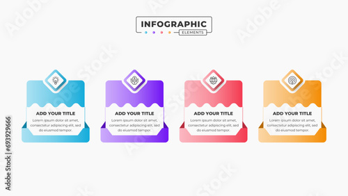 Vector business infographic design template with 4 steps or options
