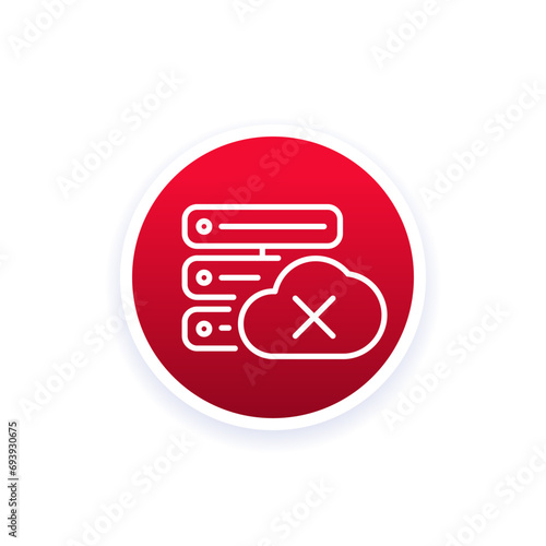 server offline icon with a cloud, line vector