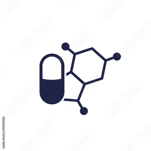 Steroid, hormone therapy icon on white