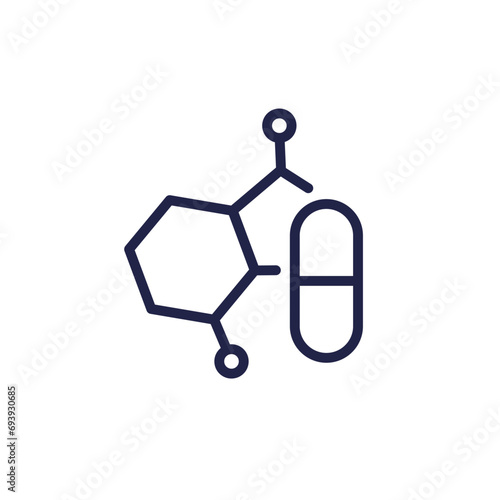 Steroid, hormone therapy line icon