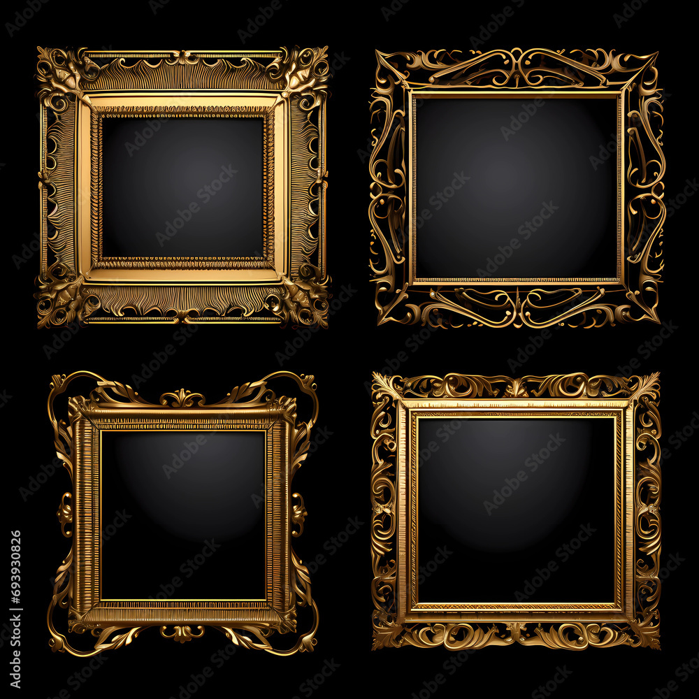 set of gold frames set of gold frames