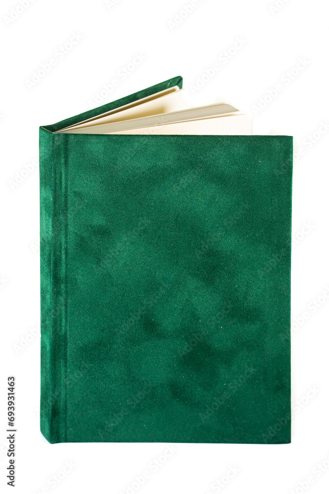 close up of a blank velour fluffy notebook on white background with clipping path close up of a blank velour fluffy notebook on white background with clipping path