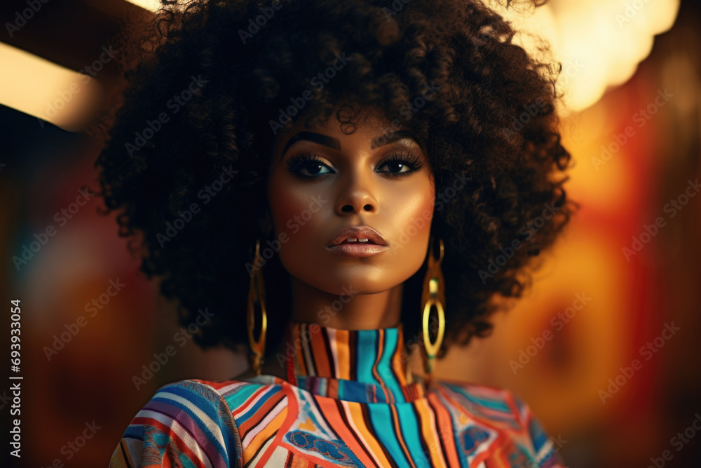 Beautiful african american woman with afro hairstyle. Beautiful african american woman with afro hairstyle.