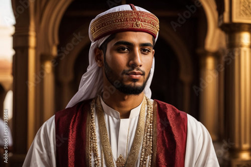 arab mAn dressed up in a cultural costume