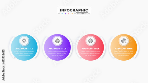 Vector business circle infographic design template with 4 steps or options