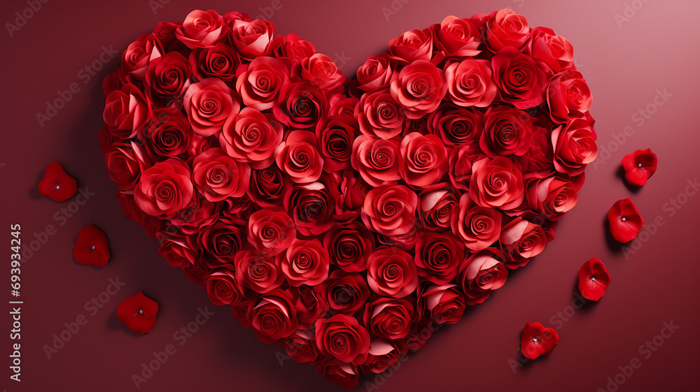 Valentine's day background with heart made of red roses. Valentine's day background with heart made of red roses.