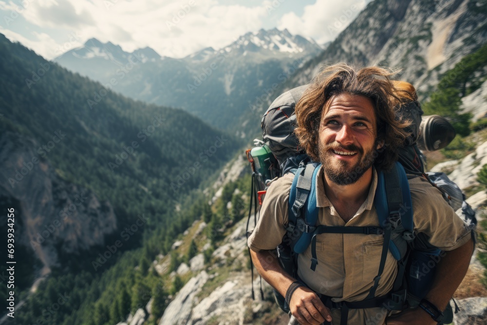 Trans Man Participating in a Mountain Climbing Expedition